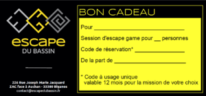 Bon cadeau-Escape du Bassin
